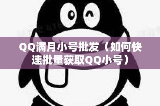 QQ满月小号批发（如何快速批量获取QQ小号）